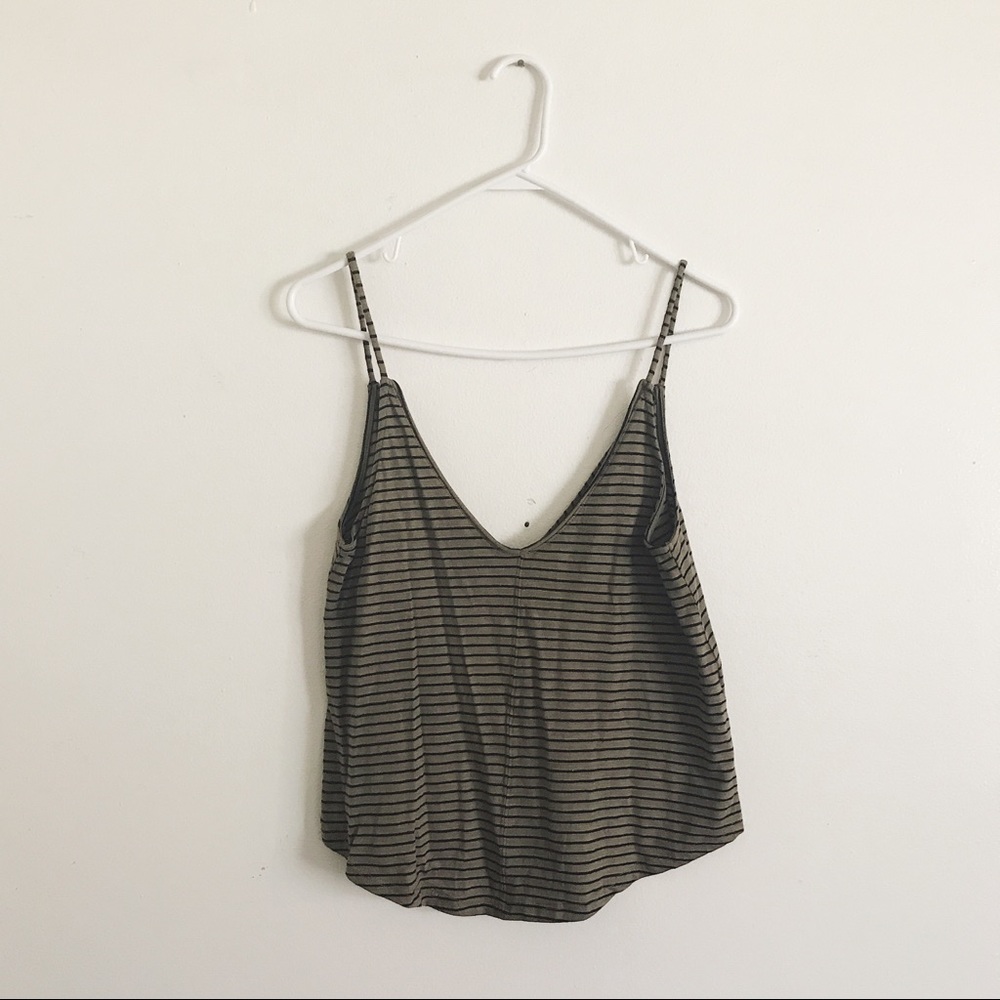 Zara brown and black striped tank